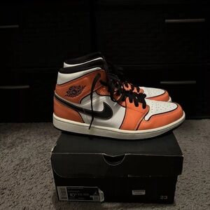 Jordan 1 Turf Orange High-Top Sneakers 10.5. In good condition.
